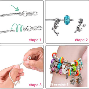 Kit de fabrication de bracelets à breloques pour filles