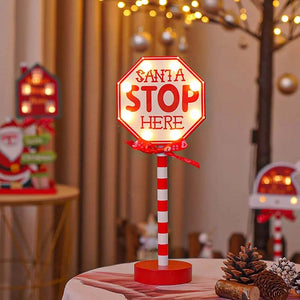 Panneau de signalisation de Noël Décoration Lumières