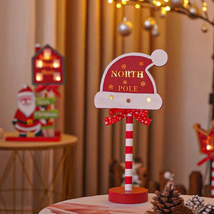 Panneau de signalisation de Noël Décoration Lumières