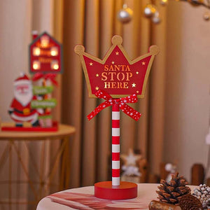 Panneau de signalisation de Noël Décoration Lumières