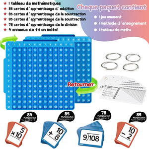 Cartes flash de mathématiques et tableau de fidget pop