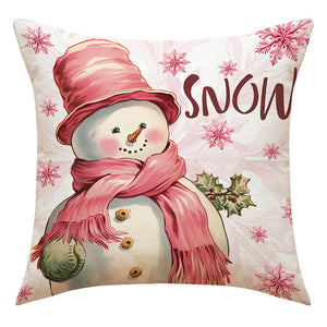 Housses de coussin de Noël roses