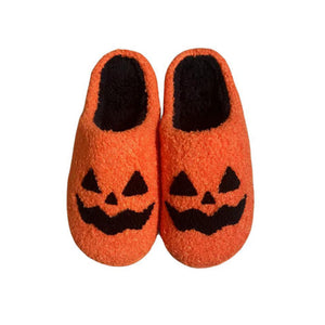 Chaussons d'Halloween en coton avec citrouille