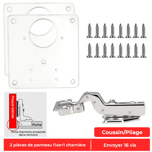 Jeu de charnières pour portes d'armoires