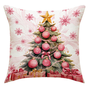 Housses de coussin de Noël roses