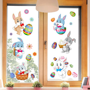 Sticker mural oeuf de lapin de pâques, 2 feuilles