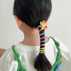 Bandes de cheveux colorées en fil de téléphone pour enfants