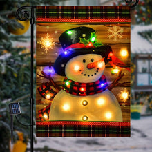 Charger l&#39;image dans la galerie, Drapeau de jardin LED bonhomme de neige