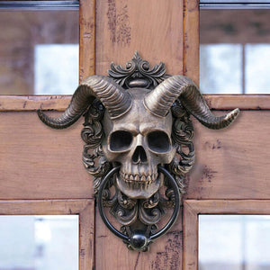 Heurtoir de porte suspendu de crâne de dieu cornu de Baphomet