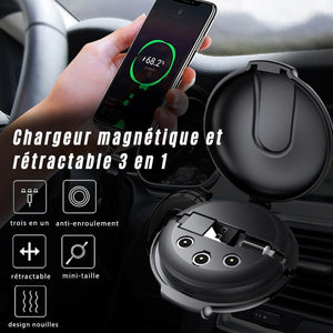 Câble de Charge magnétique 3 en 1 rétractable