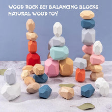 Charger l&#39;image dans la galerie, Wood Rock Set Balancing Blocks Jouet en bois naturel