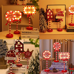 Panneau de signalisation de Noël Décoration Lumières