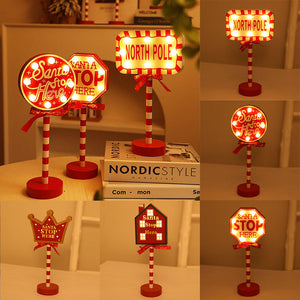 Panneau de signalisation de Noël Décoration Lumières