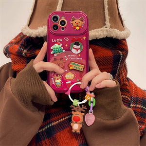 Coque iPhone avec pendentif arbre de Noël et miroir