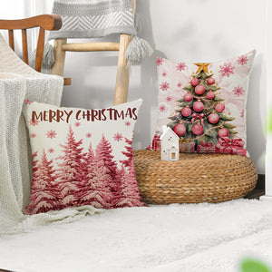 Housses de coussin de Noël roses