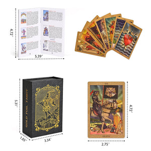 Feuilles d'or du monde mystérieux du tarot