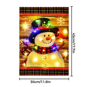 Drapeau de jardin LED bonhomme de neige