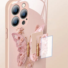 Charger l&#39;image dans la galerie, Coque en Verre Plat Motif Papillon 3D Compatible avec iPhone