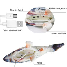 Charger l&#39;image dans la galerie, Jouet de poisson pour animaux de compagnie de charge USB de simulation en peluche