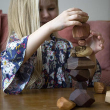 Charger l&#39;image dans la galerie, Wood Rock Set Balancing Blocks Jouet en bois naturel