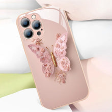 Charger l&#39;image dans la galerie, Coque en Verre Plat Motif Papillon 3D Compatible avec iPhone