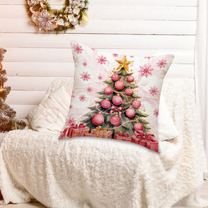 Housses de coussin de Noël roses