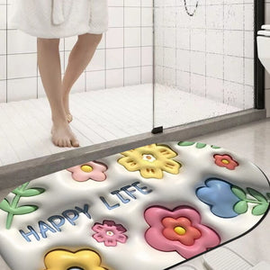 Tapis en diatomées souples à fleurs 3D