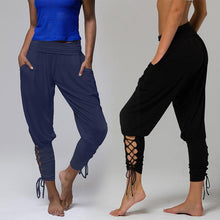 Charger l&#39;image dans la galerie, Pantalon Yoga Sarouel Femme Spandex Capri Pilates Sport