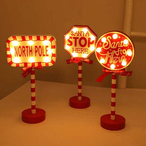 Panneau de signalisation de Noël Décoration Lumières