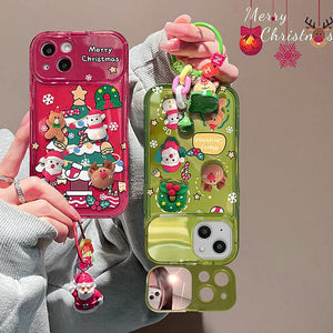 Coque iPhone avec pendentif arbre de Noël et miroir