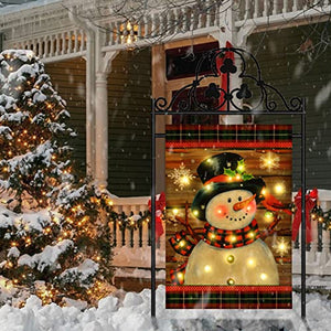 Drapeau de jardin LED bonhomme de neige