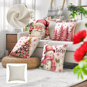 Housses de coussin de Noël roses