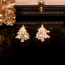 Charger l&#39;image dans la galerie, Boucles d&#39;oreilles sapin de Noël rotatives