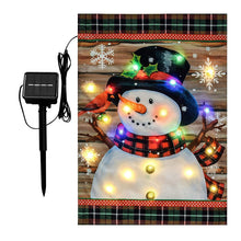 Charger l&#39;image dans la galerie, Drapeau de jardin LED bonhomme de neige