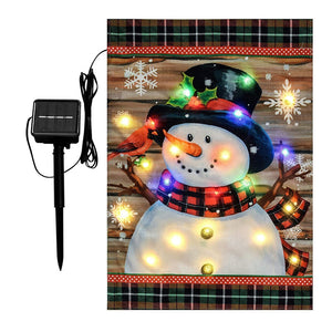 Drapeau de jardin LED bonhomme de neige