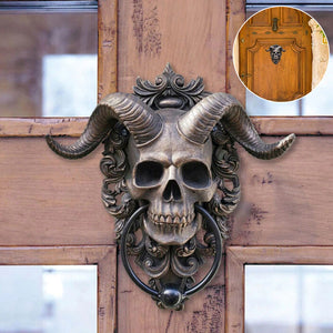 Heurtoir de porte suspendu de crâne de dieu cornu de Baphomet